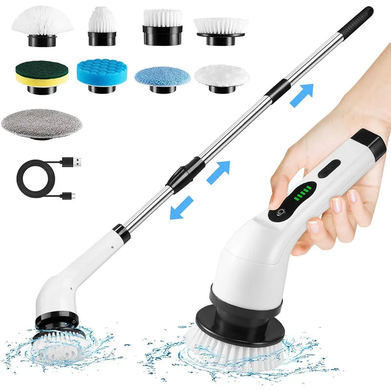 Electric Cordless Spin Scrubber | 7-in-1 Cleaning Brush